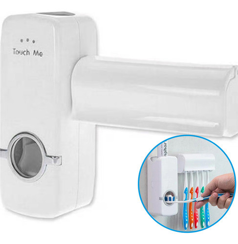 02 Porta Escova Suporte Dispensador Creme Dental Pasta Dente 0