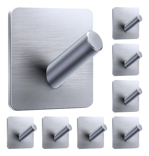 8 Ganchos Para Baño O Cocina Plateado 0