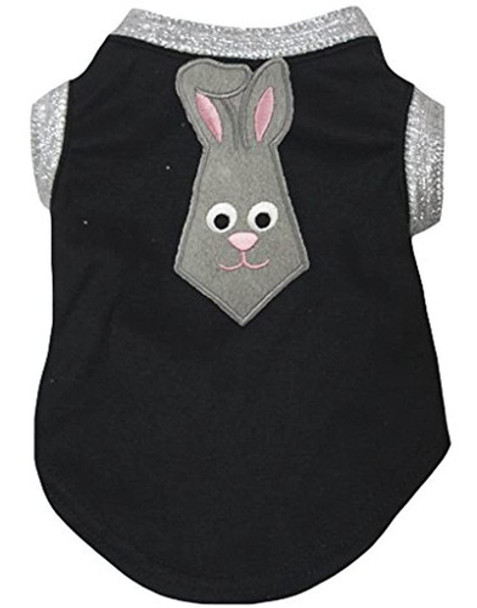 Petitebella Conejito Gris Corbata Camisa De Perro Cachorro 0