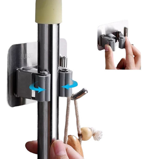 Gancho Soporte Organizador Multiuso Baño Cocina Escoba 0