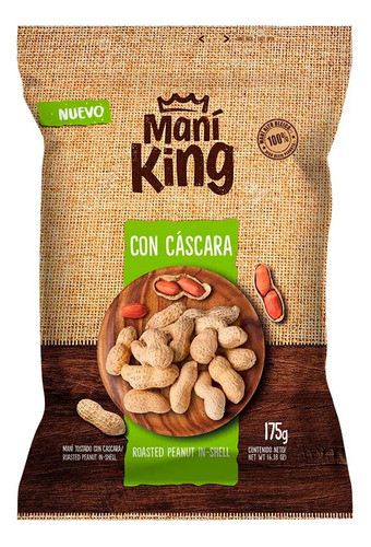 Mani Tostado Con Cascara Mani King X 175g X 16 Unidades 0