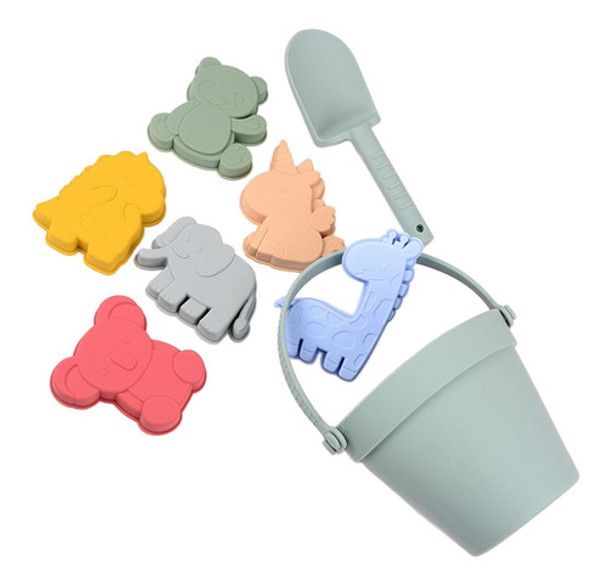 Brinquedos De Areia De Praia Silicone Para Crianças Verde 0