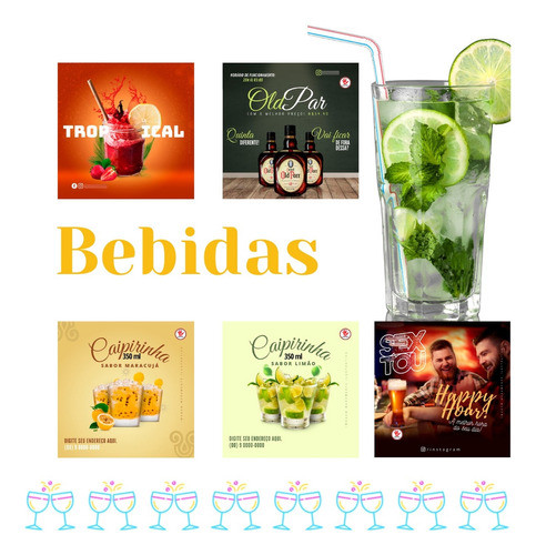 Bebidas Pack Canva Com 20 Templates Editáveis 0