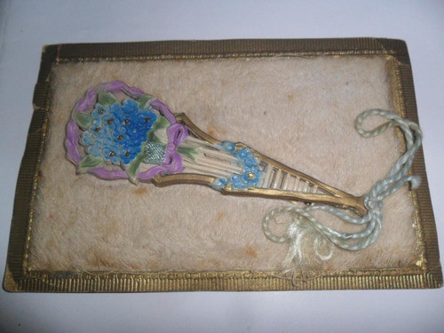 Postal Antigua 1925 Algodon  Abanico Celuloide Dedicada 0