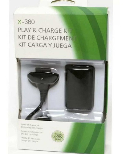 Kit Cabo Carregador Com Bateria Controle Xbox 360 7600mah 0