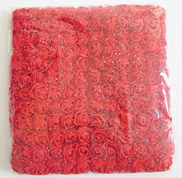 Mini Cabezas De Flores De Rosas Falsas 144 Pcs Color Rojo 0