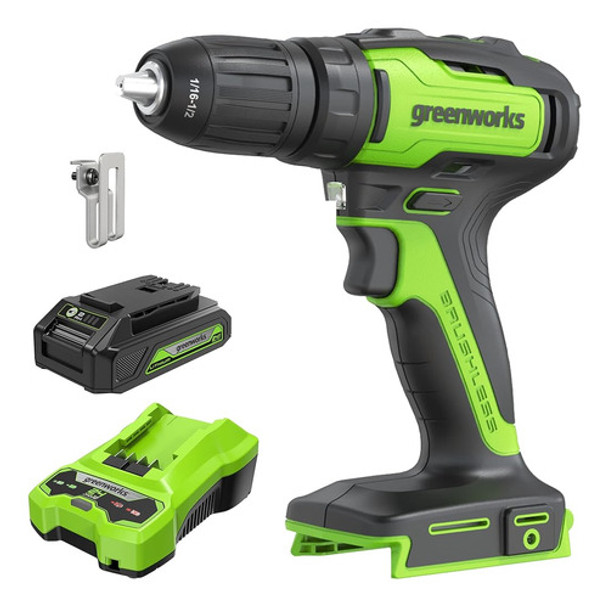 Taladro / Atornillador Sin Escobillas Greenworks 24v, Baterí 0