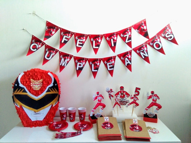 Banderín Power Ranger Personalizados 0