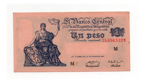 Billete 1 Peso Moneda Nacional Progreso Bottero 1839 0