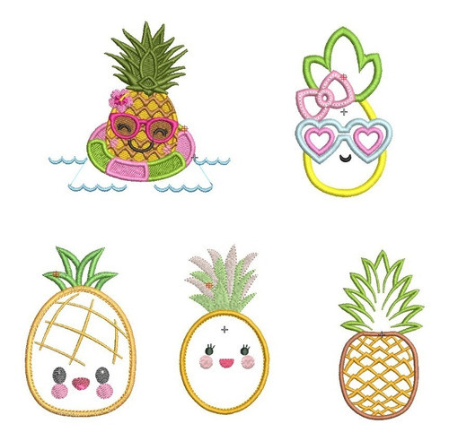 Diseño Matrices Para Maquinas Bordadoras Piñas Anana Fruta 0