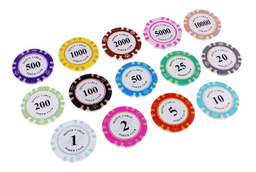 14pcs Fichas De Pôquer Moedas De Barro Fichas De Pôquer 0
