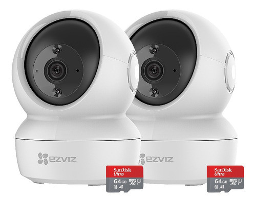 Kit X2 Camara Seguridad Domo Wifi Ezviz + 2 Memorias Sd 64gb 0