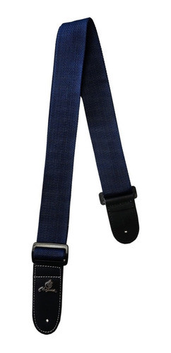 Correa Azul Lisa Para Guitarra De Polipropileno C/logo 0