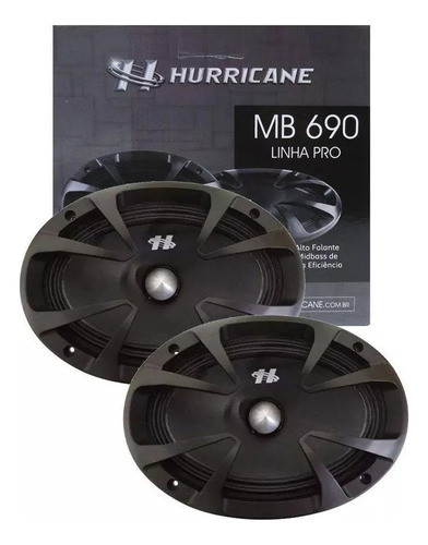 Par Alto Falante Medio Grave Hurricane Pro Mb690 6x9 460w 0