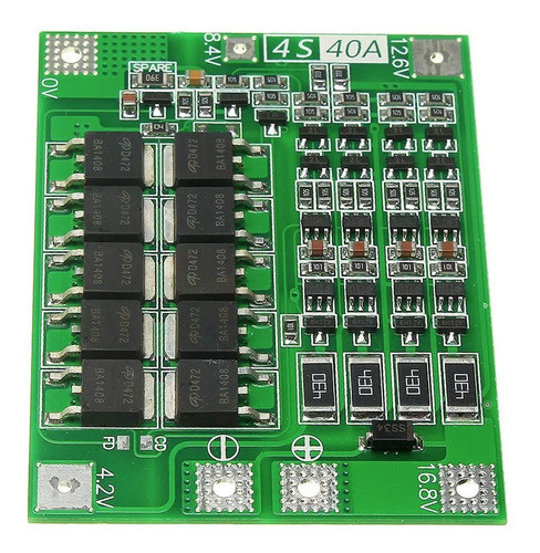 Modulo Protección Bms Para 4 Celdas Li-ion 18650 16.8v 40a 0