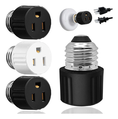 3 Paquetes De Adaptador De Enchufe De Toma De Luz De 3 Clavi 0
