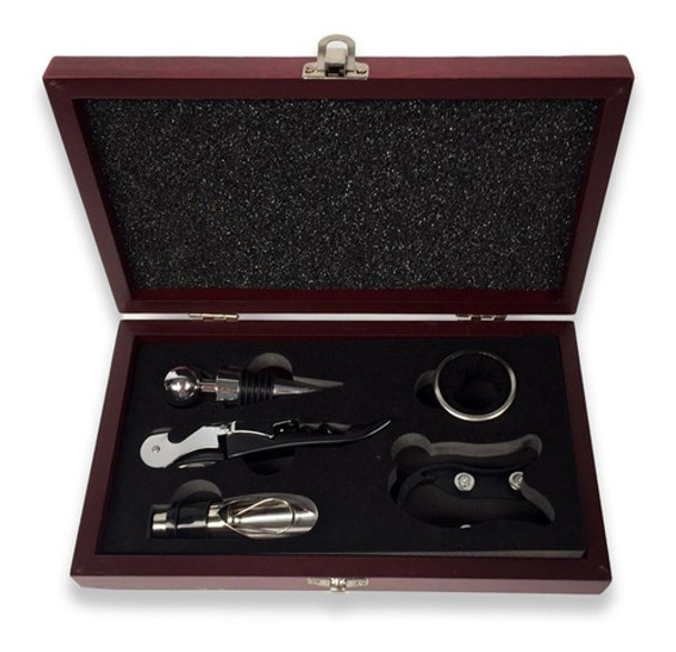 Set Kit De Vino 5 Piezas En Caja De Madera Ideal Para Regalo 0 Set Kit De Vino 5 Piezas En Caja De Madera Ideal Para Regalo 0
