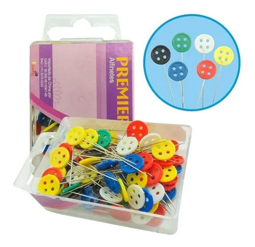 Alfinetes Cabeça Botão 45mm Patchwork Apliques 80 Peças 0