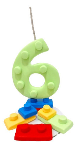 Vela Personalizada Tema Lego Verde Topo Bolo Biscuit 0