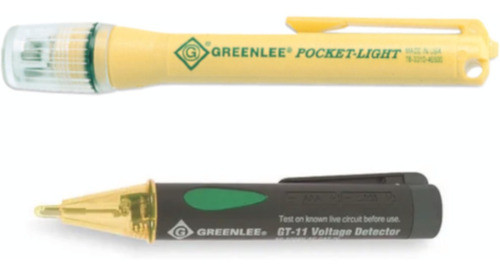 Kit Greenlee Detector Voltaje 1000v + Linterna De Inspección 0