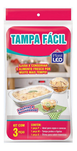 Kit Com 3 Peças Tampa Fácil P/m/g 0