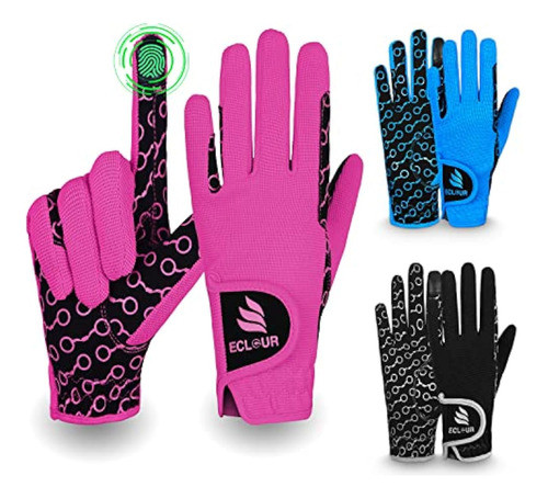 Eclour Kids Horse Riding Gloves With Non-slip Grip 0