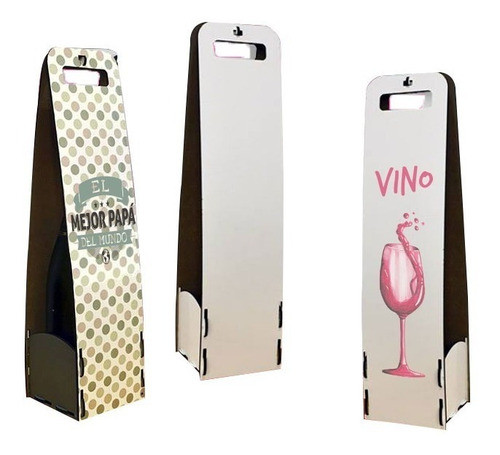 Caja Para Vino De Madera Brillante Sublimable 0
