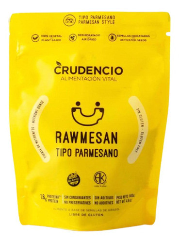 Queso Rawmesan Crudencio X 140g 0