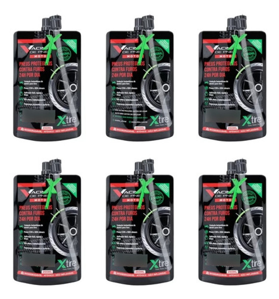 Vacina De Pneu Moto 250ml - Xtire ( 6 Frascos) 100% Aprovado 0