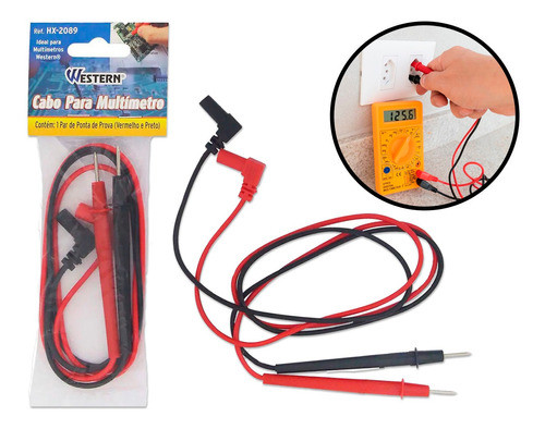 Cabo Ponta De Prova 90 Graus Para Multímetro Western 0