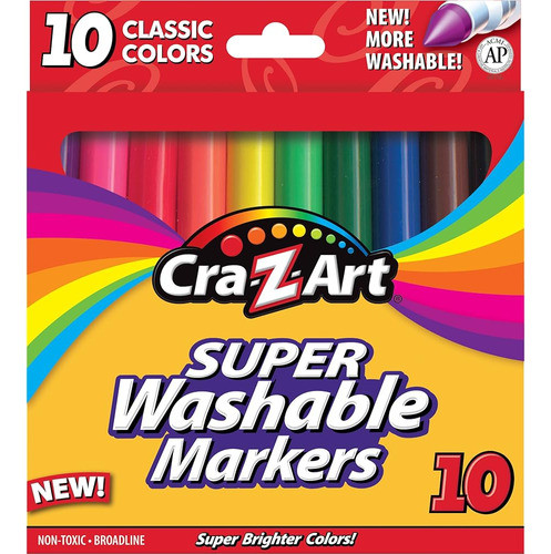 Marcadores Cra-z-art Classic Broadline Lavables, 10 Count 0