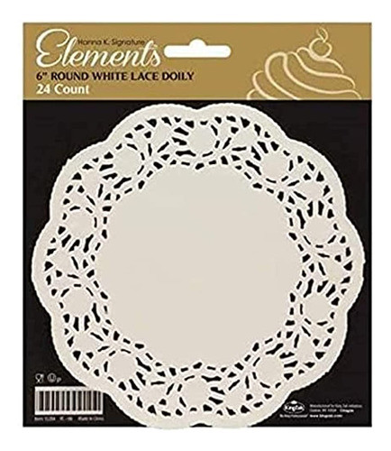 Tapete De Encaje De Papel Redondo Kingzak - 6  | Blanco | Pa 0