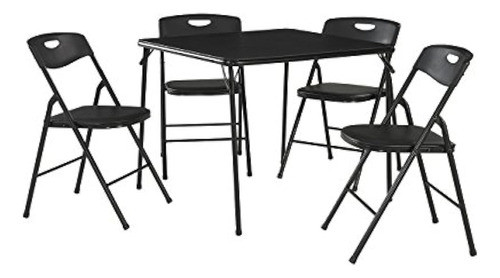 Juego De Mesa Y Silla Plegable Cosco 5piece Negro 0