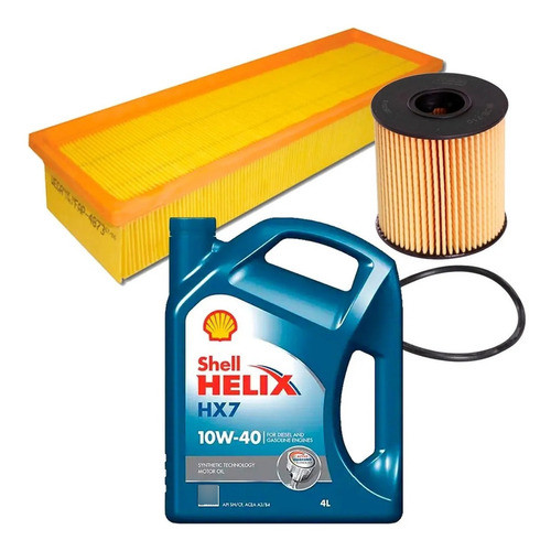 Kit Filtros + 10w40 Shell Helix Hx7 Citroen C3 1.4 8v 75cv 0