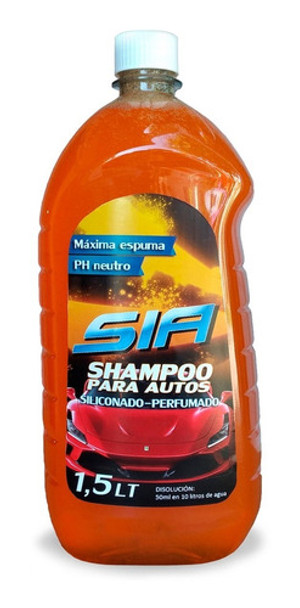 Shampoo Para Autos Siliconado Perfumado 1,5 Litros Sia 0