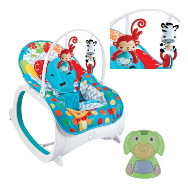 Kit Cadeirinha De Balanço Bebê Azul + Cachorro Dog Musical 0