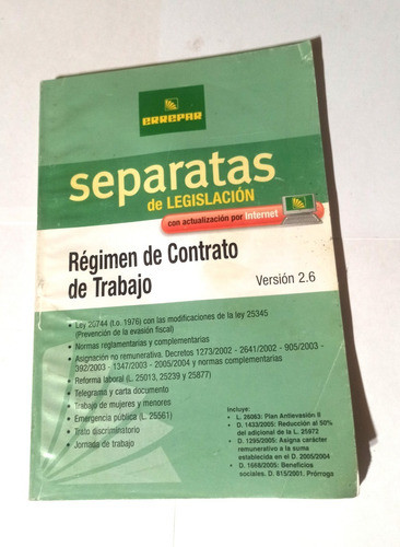 Separatas Regimen De Contrato De Trabajo Derecho Universitar 0