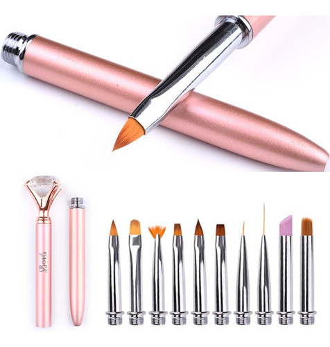 Pincel Rosa Gold Multifunções Sbnails 0