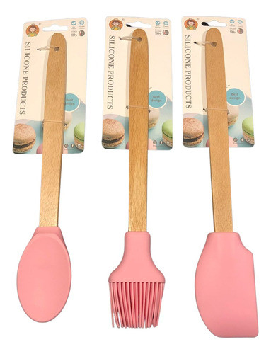 Set Utensilios De Silicona: Cuchara, Pincel Y Espátula 0