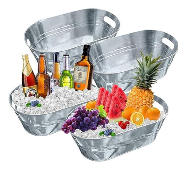 Tina Galvanizada De 4 Galones Con Almacenamiento 0