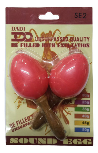 Dadi Se2 Shaker Huevitos Ritmicos C/ Manija Madera Rojo 20gr 0