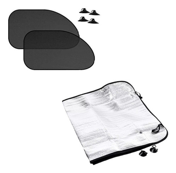 Kit Cortinas Parasoles Parabrisa 150x60cm Ventanilla 65x38cm 0