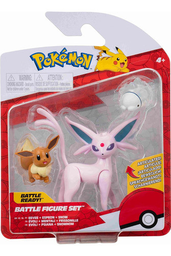 Pokemon Set X3 Figuras Eevee - Espeon - Snom 0