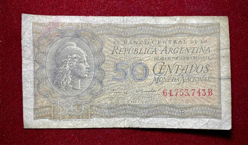 Billete 50 Centavos Moneda Nacional 1955 Bottero 1906 Oferta 0