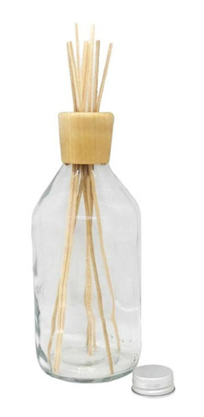 20 Envase Vidrio Con Tapa Difusrora Y Capuchon Madera 0