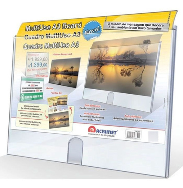 Quadro De Aviso Multiuso A3 Cristal 873.0 Acrimet 22290 0