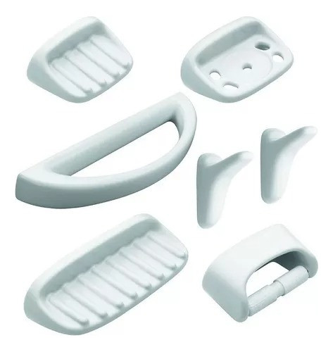 Kit De Accesorios De Baño 7 Piezas Loza Blanco Ferrum 0