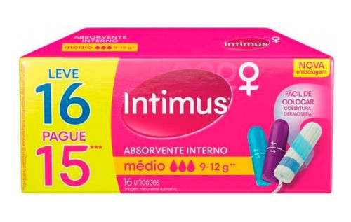 Absorvente Interno Intimus Médio Leve 16 Pg 15 0