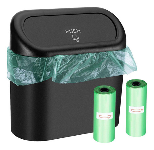 Wontolf Cubo De Basura Para Automvil Con Tapa Y 60 Bolsas De 0