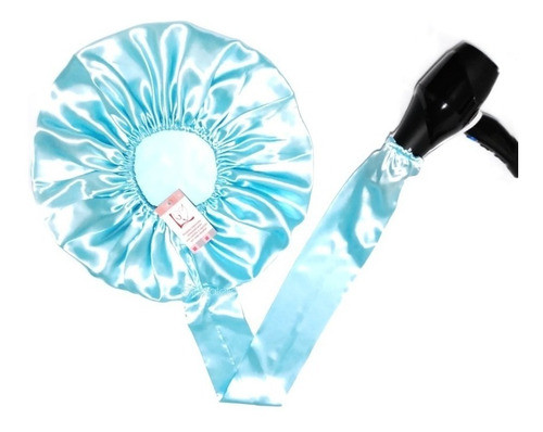 Touca Difusora De Cetim Seca Cabelo Azul Esverdeado 0